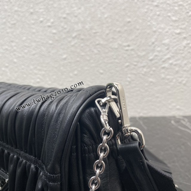 Prada專櫃新款褶皺羊皮三合一女包 1BD289 普拉達nylon Hobo手拎/腋下包 csp1619
